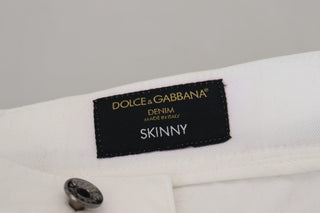 Dolce & Gabbana Elegant Slim Fit White Skinny Jeans