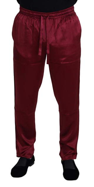 Dolce & Gabbana Silk Lounge Pants in Bordeaux