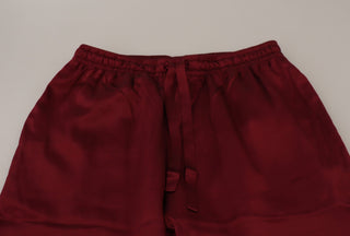 Dolce & Gabbana Silk Lounge Pants in Bordeaux