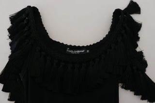 Dolce &amp; Gabbana Elegant Black Cotton Tank Top Blouse