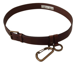 Dolce &amp; Gabbana Elegant Brown Leather Belt with Metal Buckle