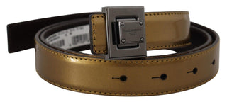 Dolce &amp; Gabbana Gold Square Buckle Leather Belt