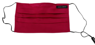 Dolce & Gabbana Elegant Red Cotton Pleated Face Mask