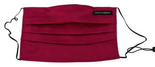 Dolce & Gabbana Elegant Silk Pleated Maroon Face Mask