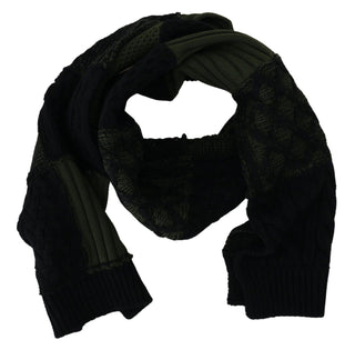 Dolce &amp; Gabbana Elegant Wool Scarf in Black &amp; Green