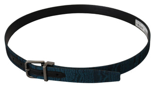 Dolce &amp; Gabbana Elegant Blue Jacquard Designer Belt