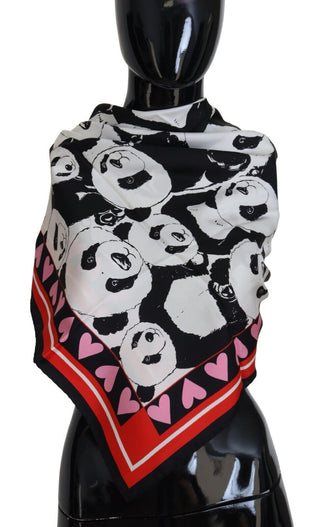 Dolce &amp; Gabbana Elegant Panda Print Silk Scarf