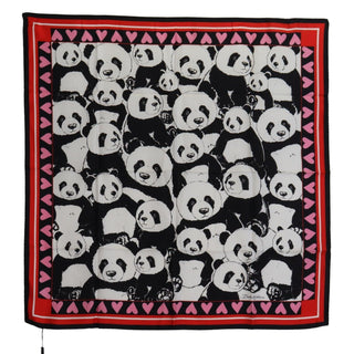 Dolce &amp; Gabbana Elegant Panda Print Silk Scarf