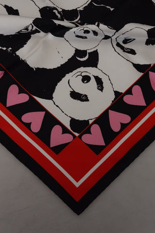 Dolce &amp; Gabbana Elegant Panda Print Silk Scarf