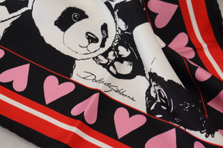 Dolce &amp; Gabbana Elegant Panda Print Silk Scarf