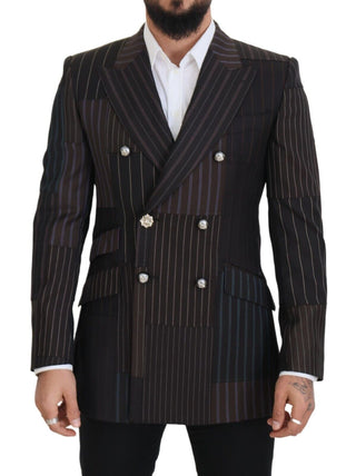 Dolce &amp; Gabbana Multicolor Wool Silk Blend Slim Fit Blazer