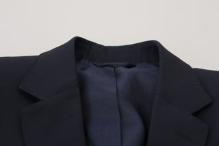 Dolce &amp; Gabbana Elegant Dark Blue Slim Fit Wool Blazer