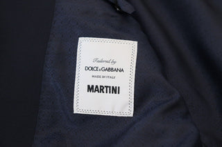 Dolce &amp; Gabbana Elegant Dark Blue Slim Fit Wool Blazer