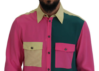 Dolce &amp; Gabbana Elegant Multicolor Silk Button-Down Shirt