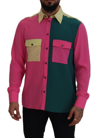 Dolce &amp; Gabbana Elegant Multicolor Silk Button-Down Shirt