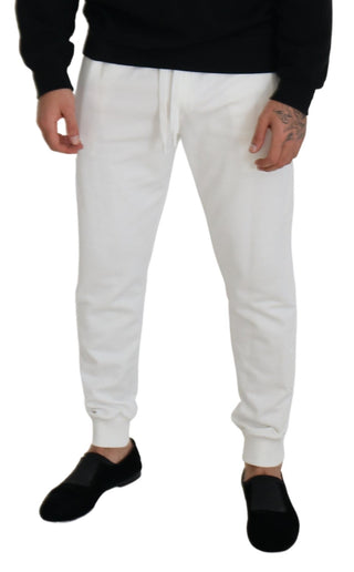 Dolce &amp; Gabbana Elegant White Cotton Sweatpants