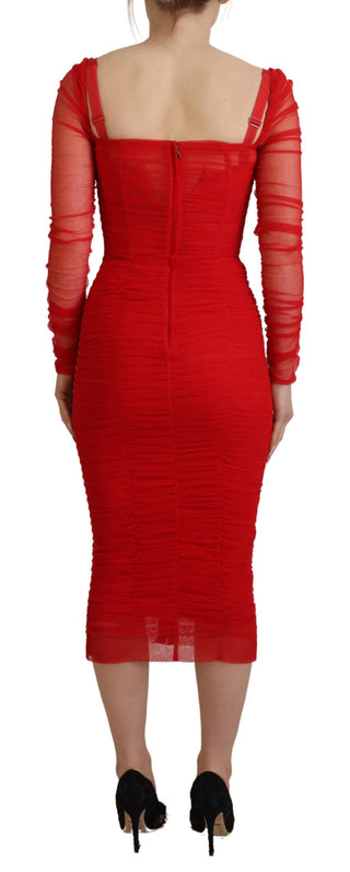 Dolce &amp; Gabbana Elegant Red Bodycon Sheath Dress