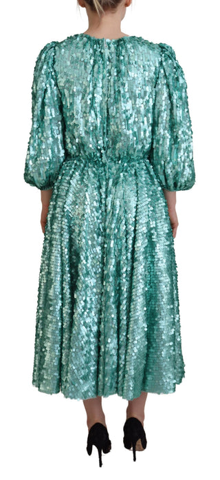 Dolce &amp; Gabbana Elegant Sequined A-Line Midi Dress