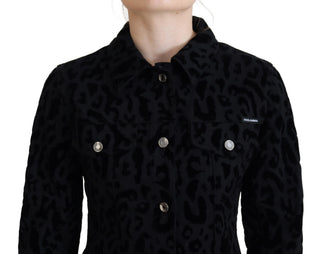 Dolce &amp; Gabbana Chic Leopard Pattern Denim Jacket