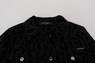 Dolce &amp; Gabbana Chic Leopard Pattern Denim Jacket