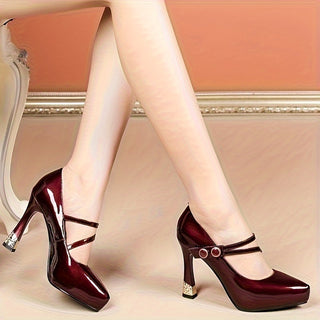 Women's High Heels Fashion 2024 - Shiny Rhinestone Accents, Pointed Toe, Rubber Sole Coverage 