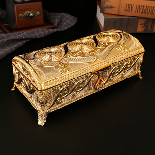 1pc Creative Metal Rectangle Jewelry Box Wedding Gift Box Large Capacity Jewelry Storage Box Home Decoration 