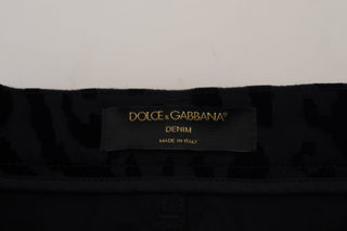 Dolce & Gabbana Chic Leopard Print Denim Elegance