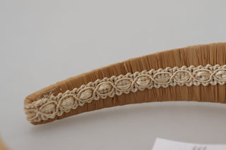 Dolce &amp; Gabbana Exquisite Beige Viscose Diadem Headband