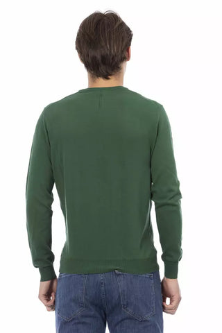 Baldinini Trend Green Cotton Mens Sweater