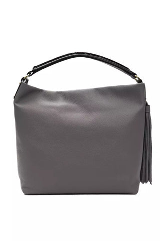 Pompei Donatella Gray Leather Women Shoulder Bag