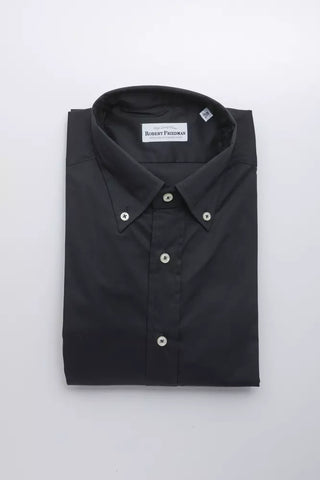 Robert Friedman Black Cotton Men Shirt