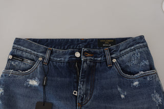 Dolce & Gabbana Chic Tattered Denim Pants for the Modern Man