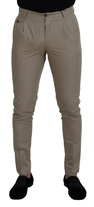 Dolce & Gabbana Stunning Beige Italian Cotton Trousers