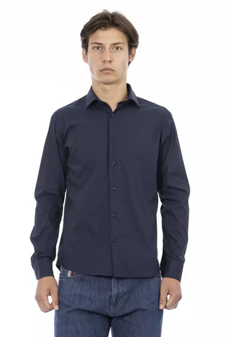 Baldinini Trend Blue Cotton Men Shirt