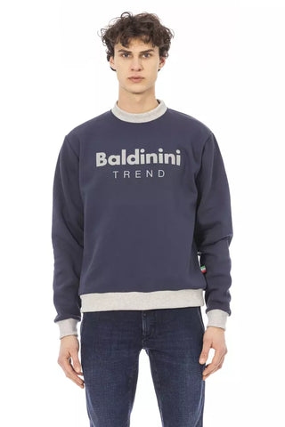 Baldinini Trend Blue Cotton Men Sweater