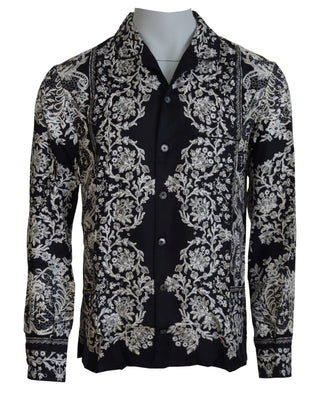 Dolce &amp; Gabbana Elegant Satin Floral Baroque Shirt