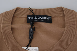 Dolce &amp; Gabbana Beige Cashmere Crewneck Pullover Sweater