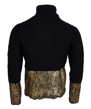 Dolce &amp; Gabbana Stunning Black and Gold Crewneck Sweater