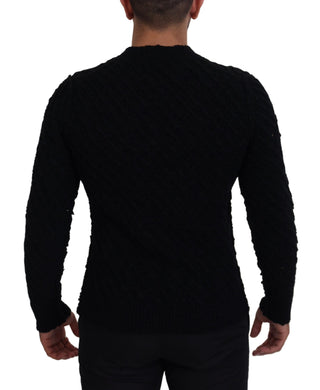 Dolce &amp; Gabbana Elegant Black Wool-Blend V-Neck Sweater