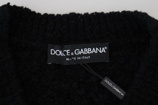 Dolce &amp; Gabbana Elegant Black Wool-Blend V-Neck Sweater