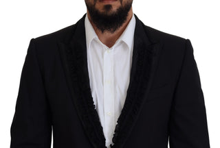 Dolce &amp; Gabbana Elegant Black Silk-Lined Evening Blazer