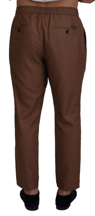 Dolce &amp; Gabbana Chic Brown Cashmere-Silk Jogger Pants