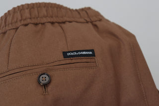 Dolce &amp; Gabbana Chic Brown Cashmere-Silk Jogger Pants