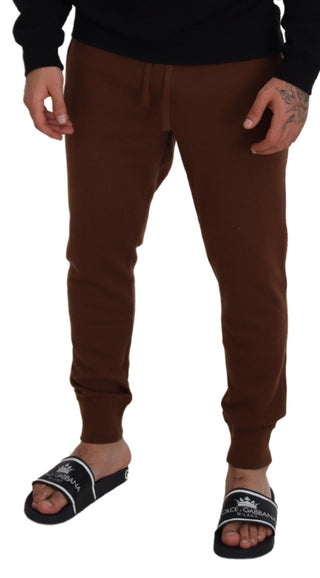 Dolce &amp; Gabbana Elegant Brown Cashmere Jogger Pants