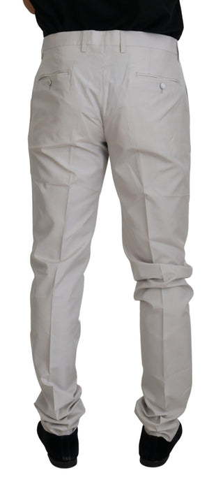 Dolce &amp; Gabbana Elegant Off White Silk Blend Trousers