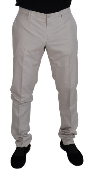 Dolce &amp; Gabbana Elegant Off White Silk Blend Trousers