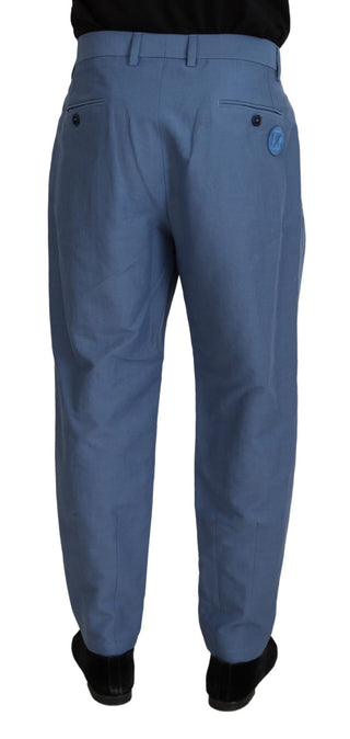 Dolce &amp; Gabbana Elegant Blue Linen-Cotton Pants