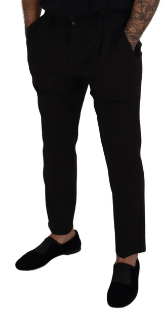 Dolce &amp; Gabbana Elegant Black Virgin Wool Trousers