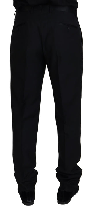 Dolce &amp; Gabbana Elegant Black Virgin Wool Blend Trousers