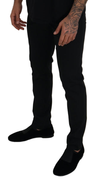 Dolce &amp; Gabbana Elegant Black Wool-Blend Trousers